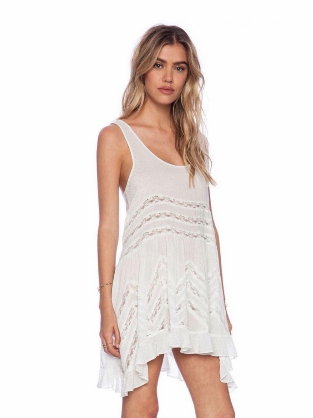 Free People Viola and Lace Trapeze Slip